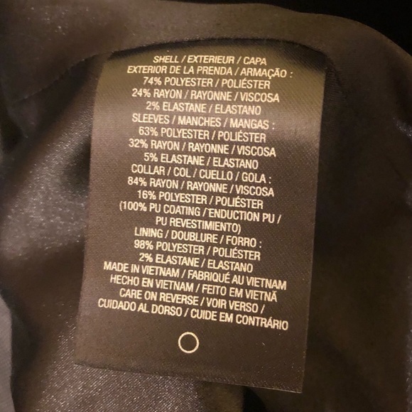 TAHARI CHARCOAL BLACK BLAZER W/ FAUX LEATHER LAPEL - Picture 8 of 13